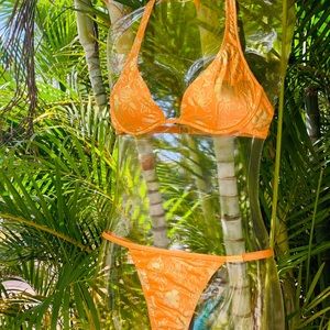 Sauvage Orange Thong Bikini Medium
